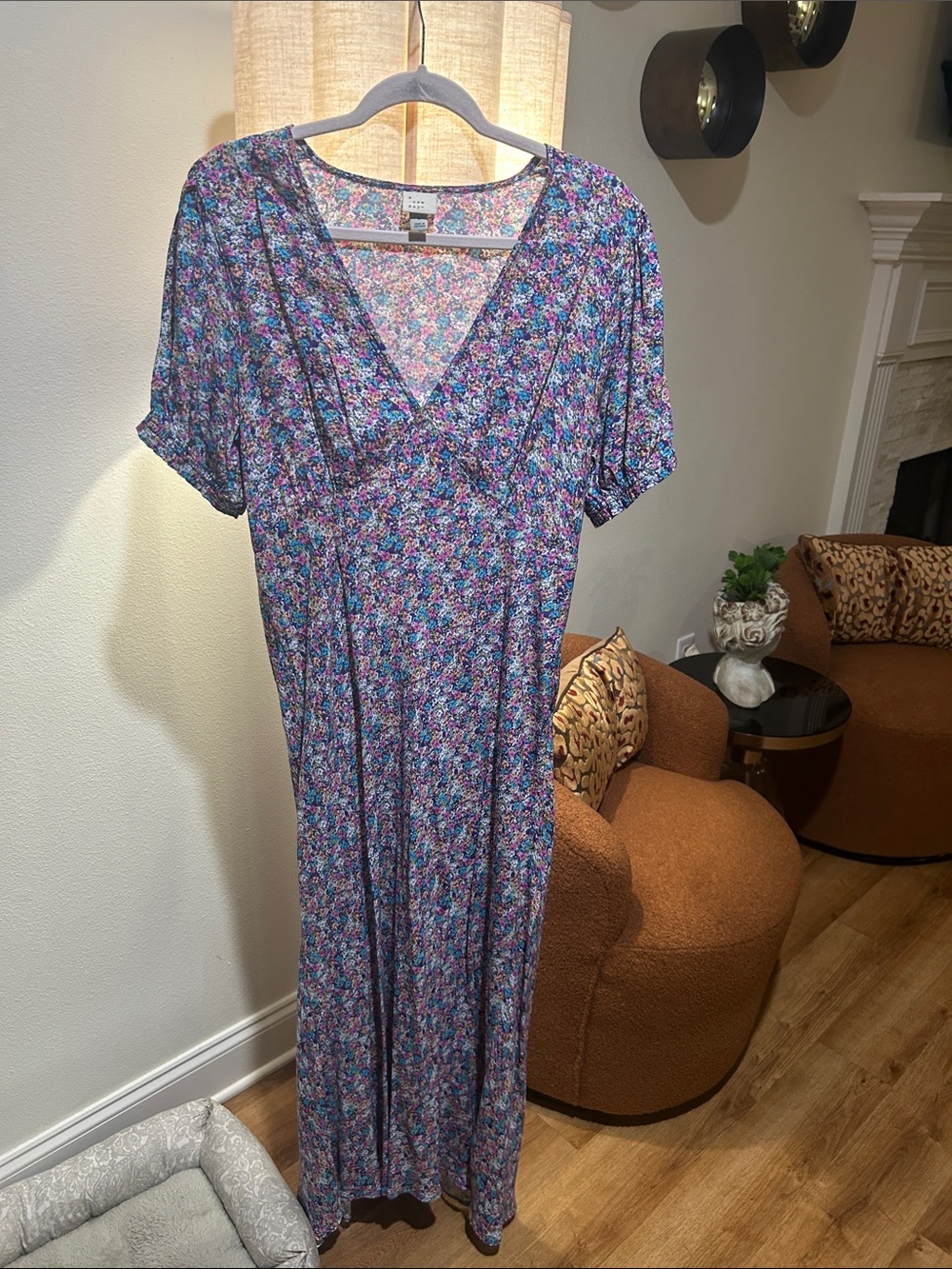 a new day Purple Floral Wrap-Style Maxi Dress. Flowy and cool